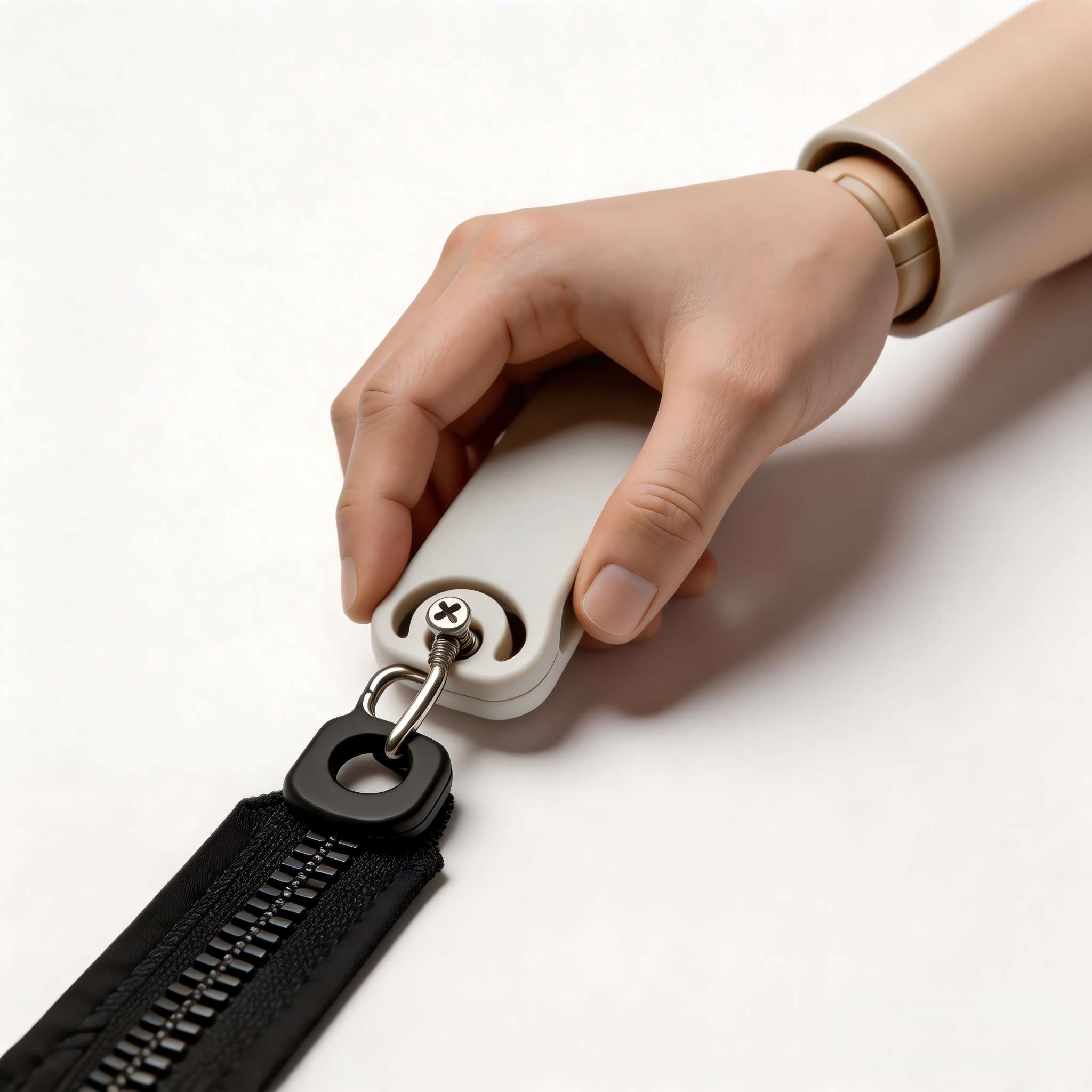 单手拉链辅助夹