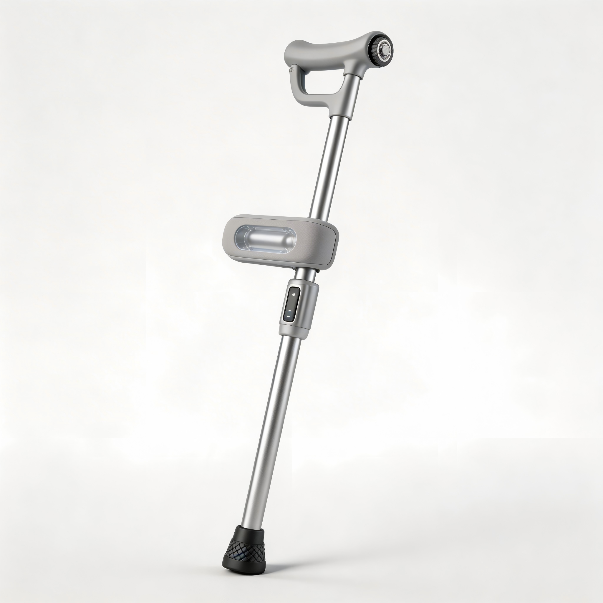 气压升降肘部支撑拐杖